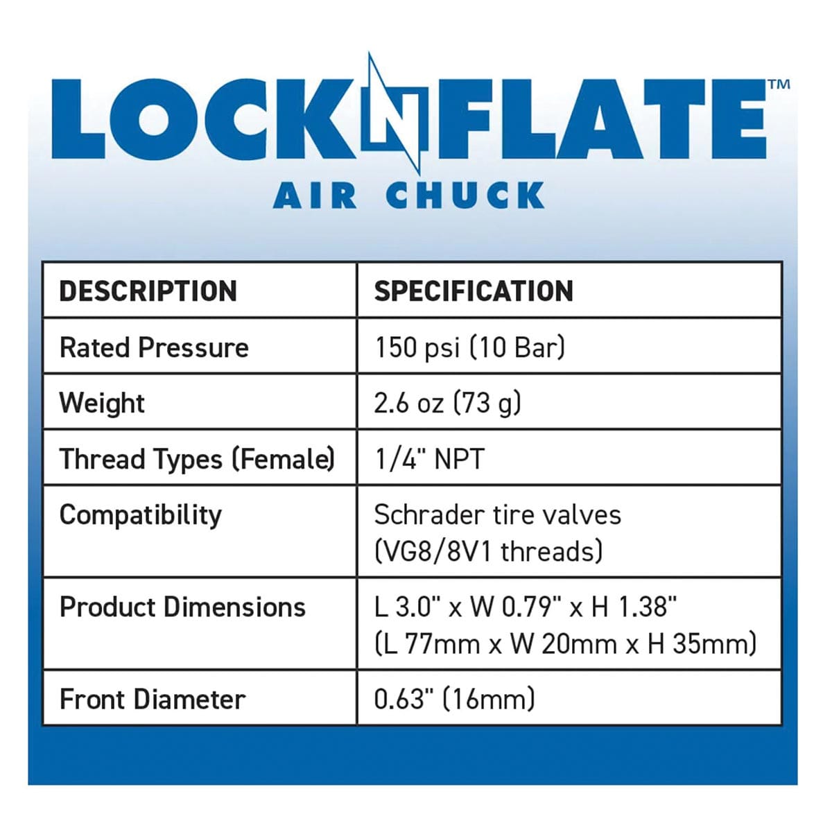 LockNFlate Air Chuck
