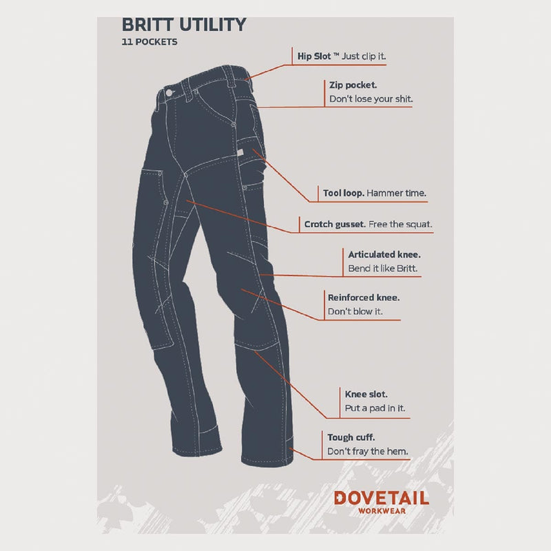 Dovetail Workwear Women's Britt Utility Black Thermal Denim