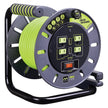 Masterplug 50 ft 4 Sockets 13A 14AWG Open Cord Reel with USB Charging