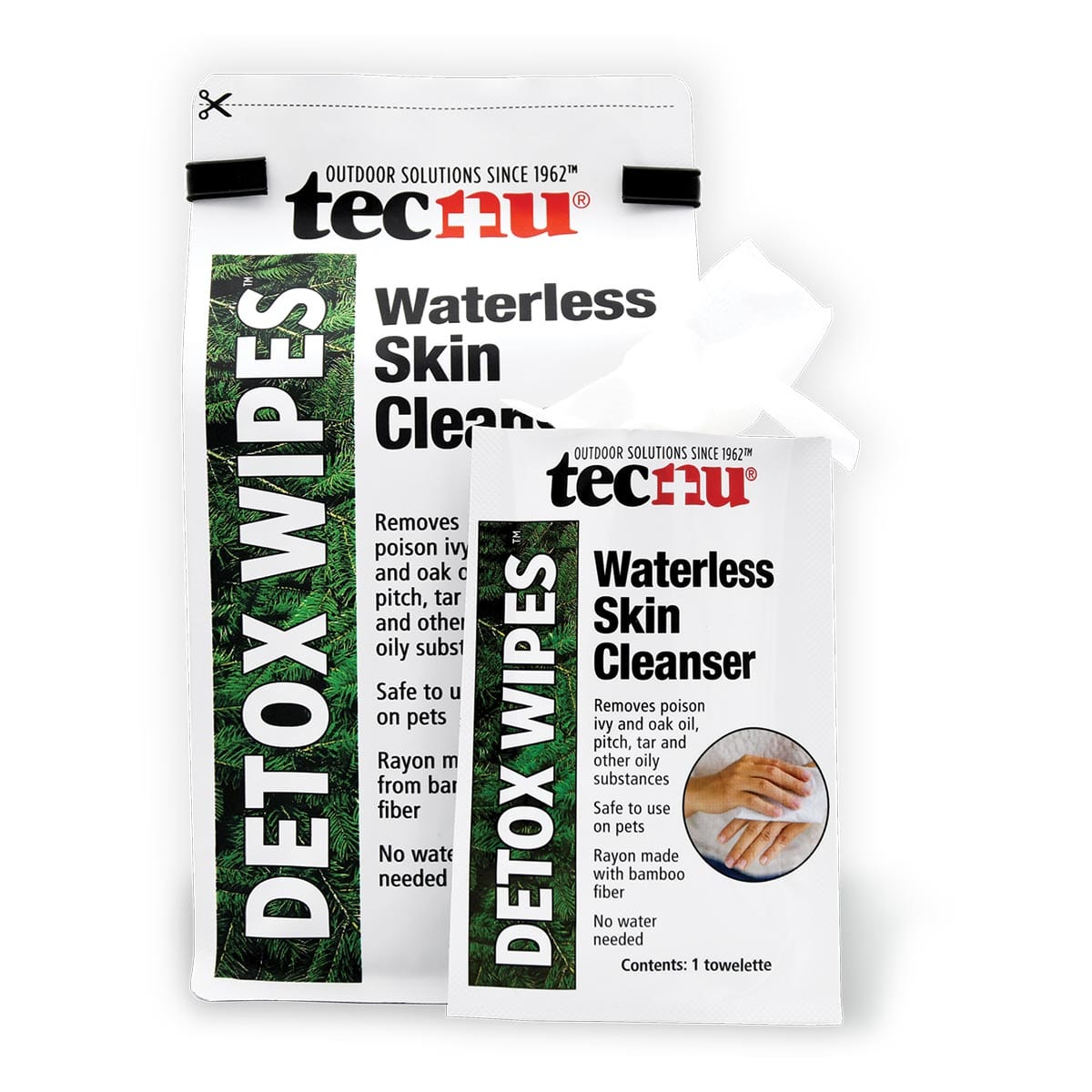 Tecnu Detox Wipes Waterless Skin Cleanser Towelettes