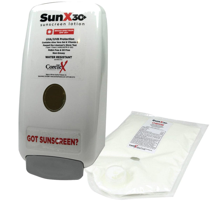 SunX SPF 30+ Sunscreen Wall-Mount Dispenser with 750ml Bladder kit