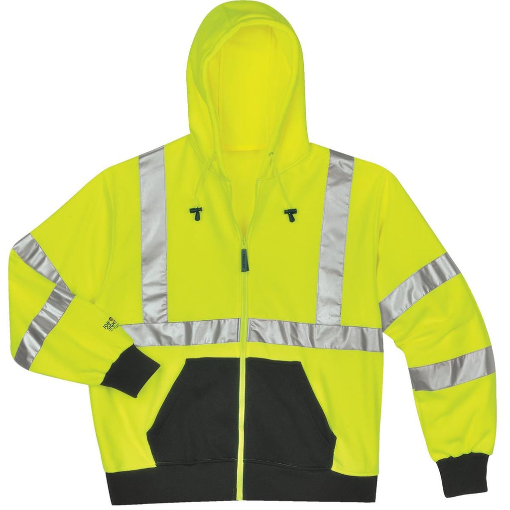 Lime/Black Tingley ANSI Class 3 Polyester Hooded Hi-Vis Sweatshirt