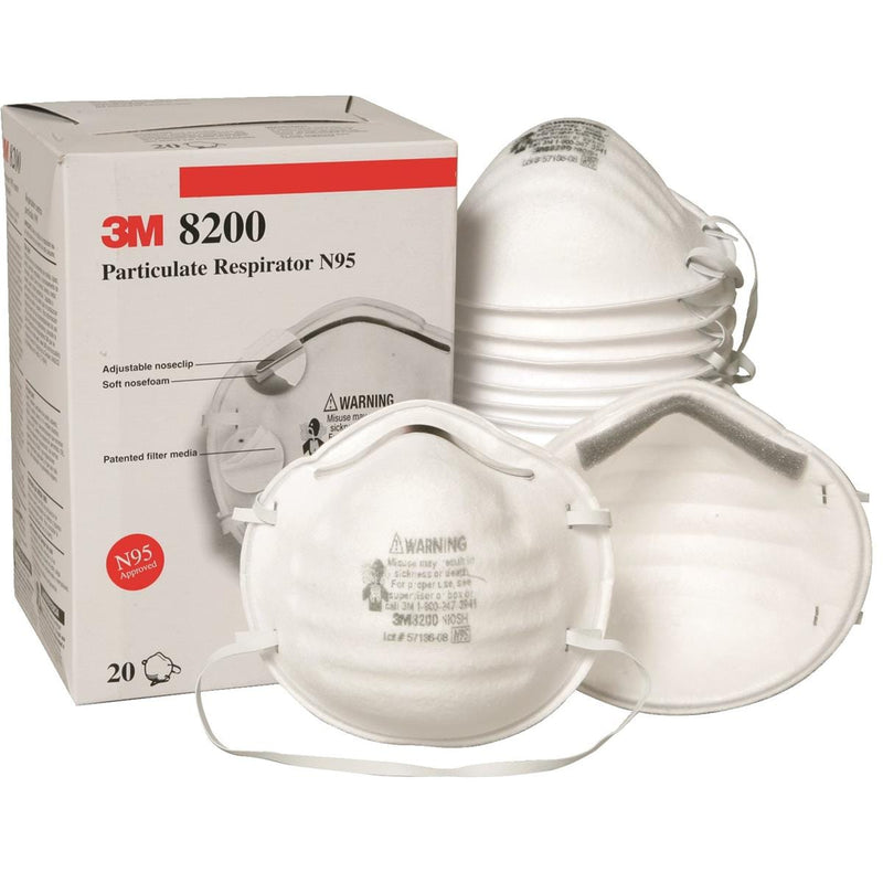 3M 8200 N95 Series Particulate Respirators | 20 Pack