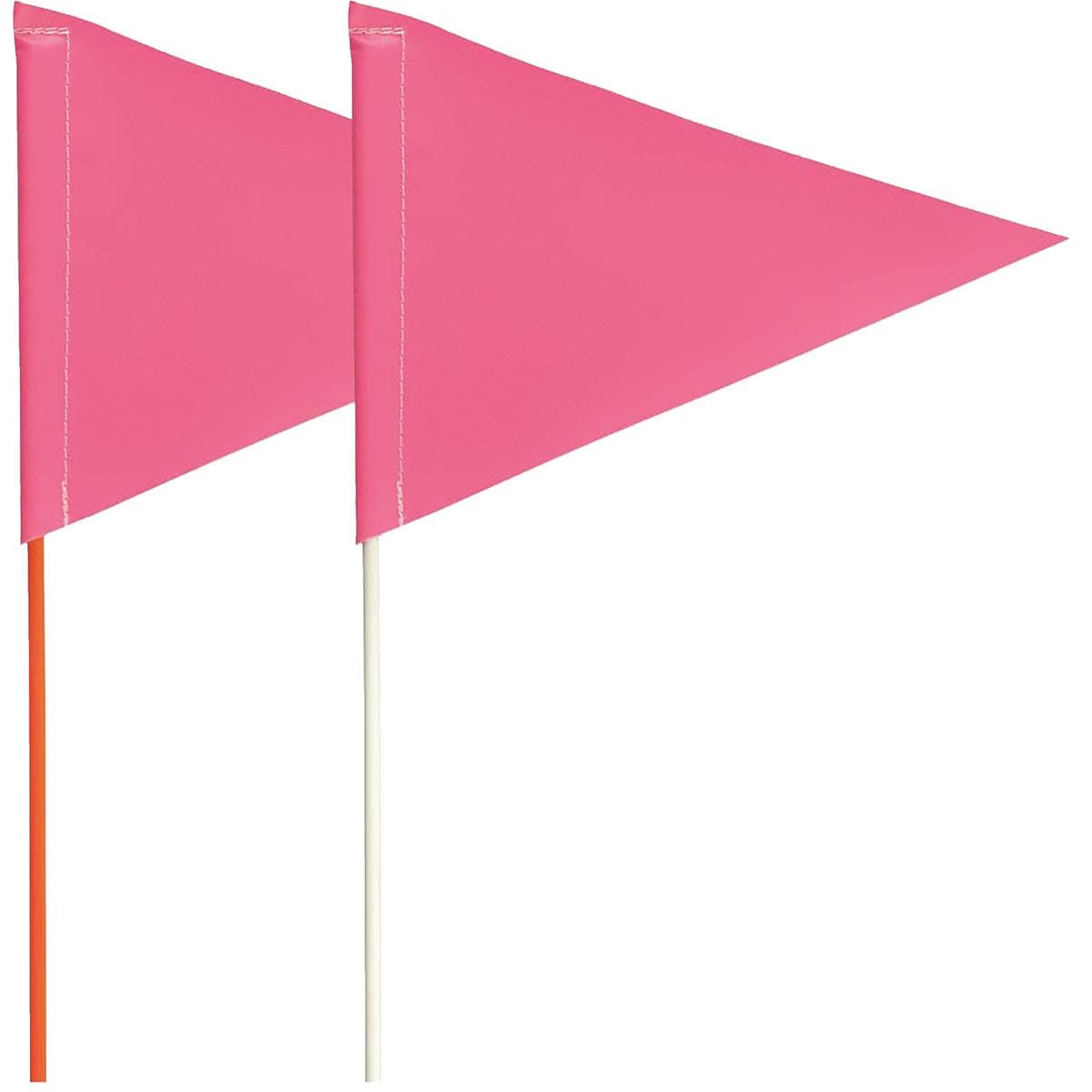Fluorescent Pink Blackburn Pennant Marking Flag with Fiberglass Staff
