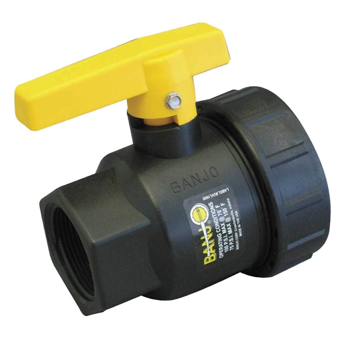 Banjo® Single Union Polypropylene Ball Valves