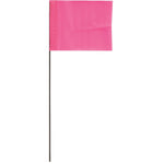 Fluorescent Pink Blackburn High-Vis Vinyl Marking Flag w/30"-36" Wire Staff