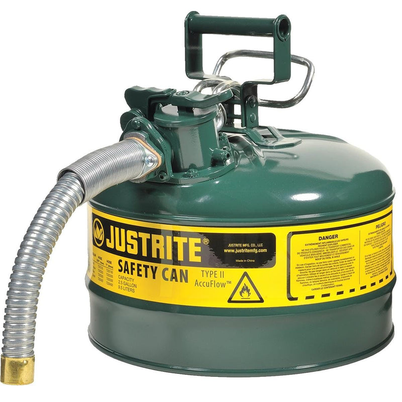 Justrite Type II AccuFlow Safety Can, 2.5 gal.