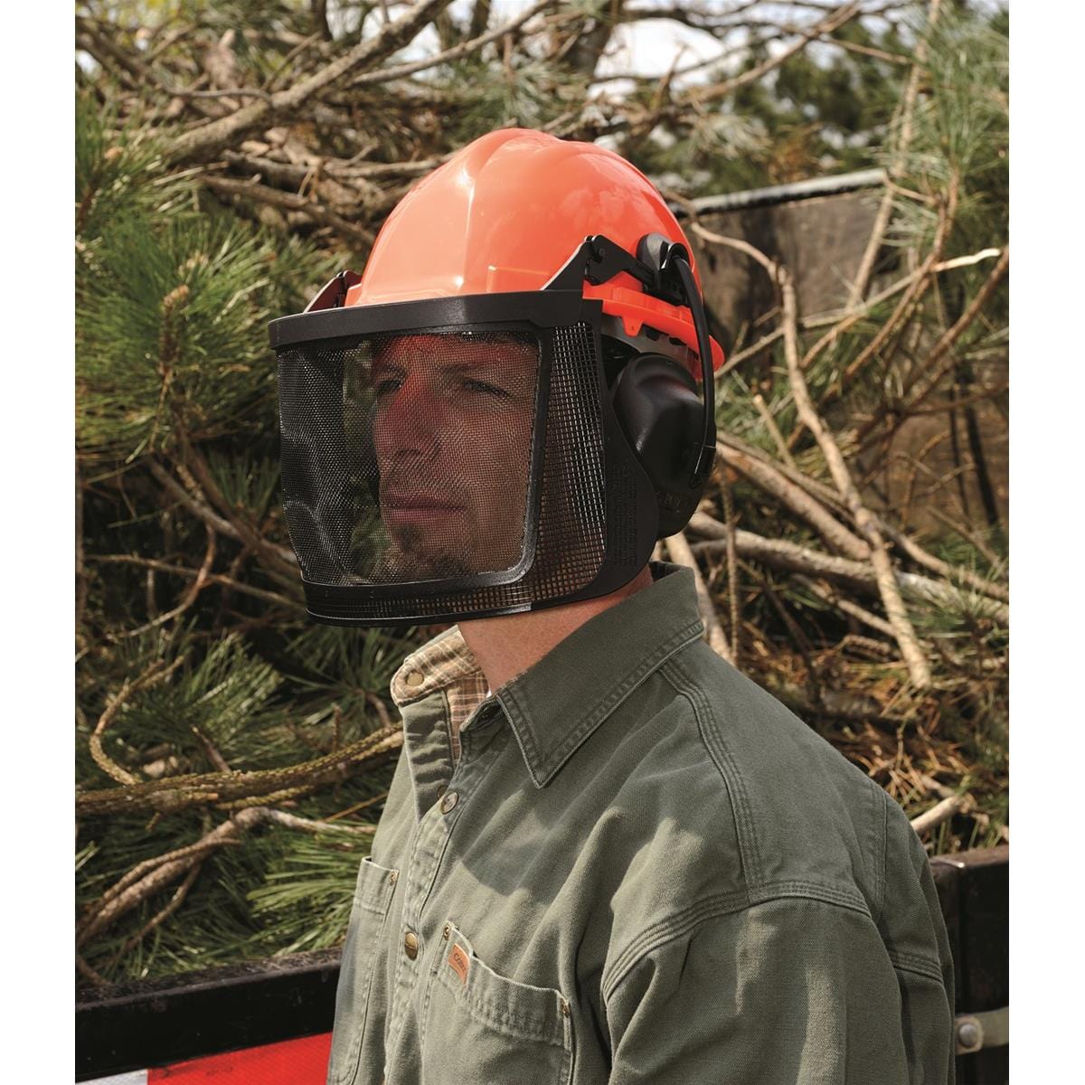 ELVEX Proguard™ Woodsman's Helmet with Nylon Mesh Visor