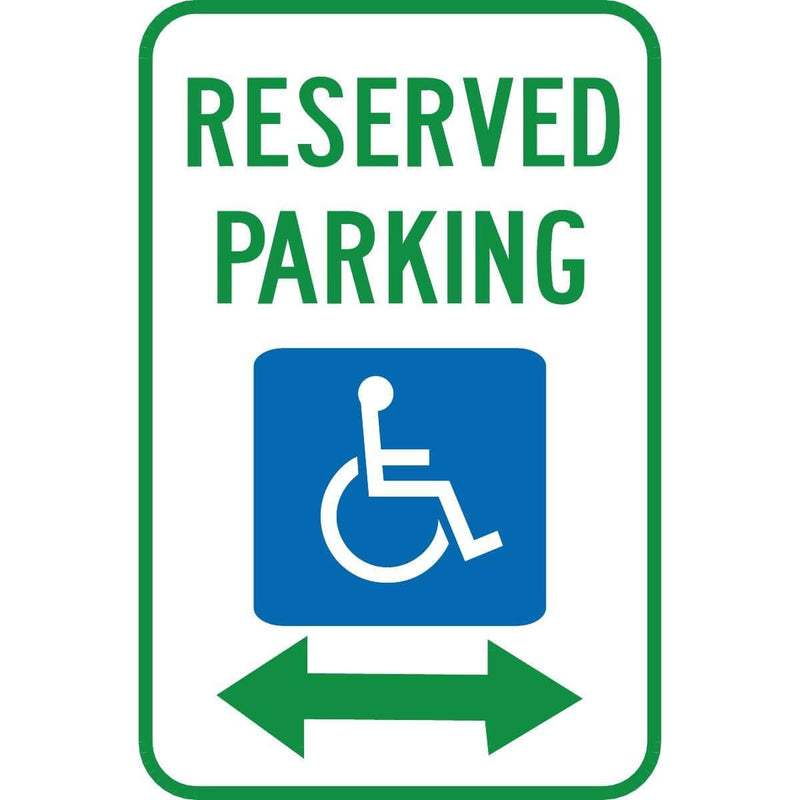 "Reserved Parking" Aluminum Handicap Parking Sign