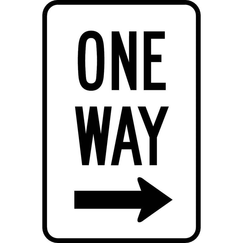 "One Way" w/ Right-facing Arrow Aluminum Traffic Control Sign