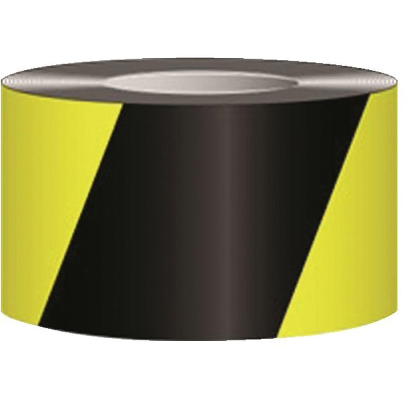 Black and Yellow Hazard Warning Tape