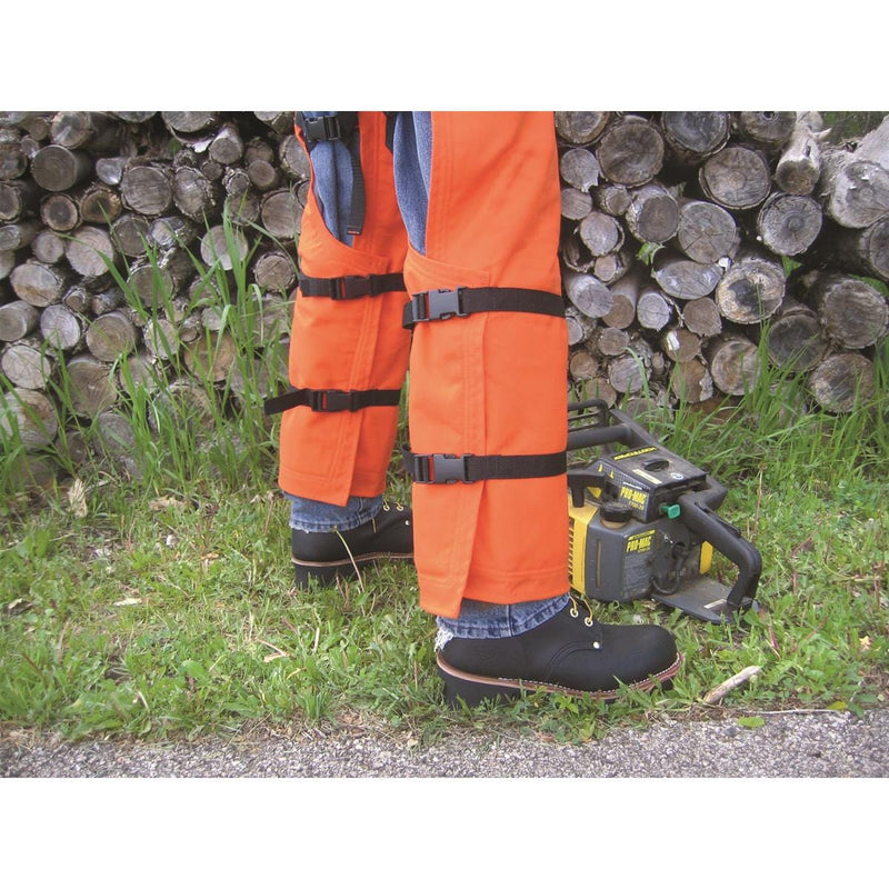 Back of 91 Series Chain Saw Safety Chaps wrapped around calves