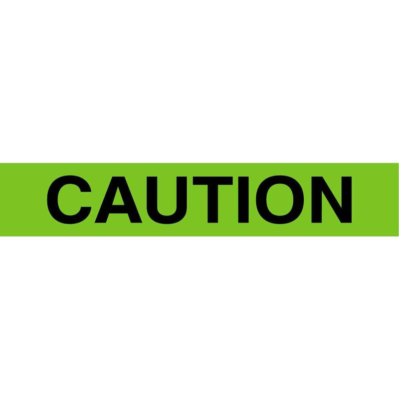 "Caution" Hi-vis Lime Green Barricade Tape