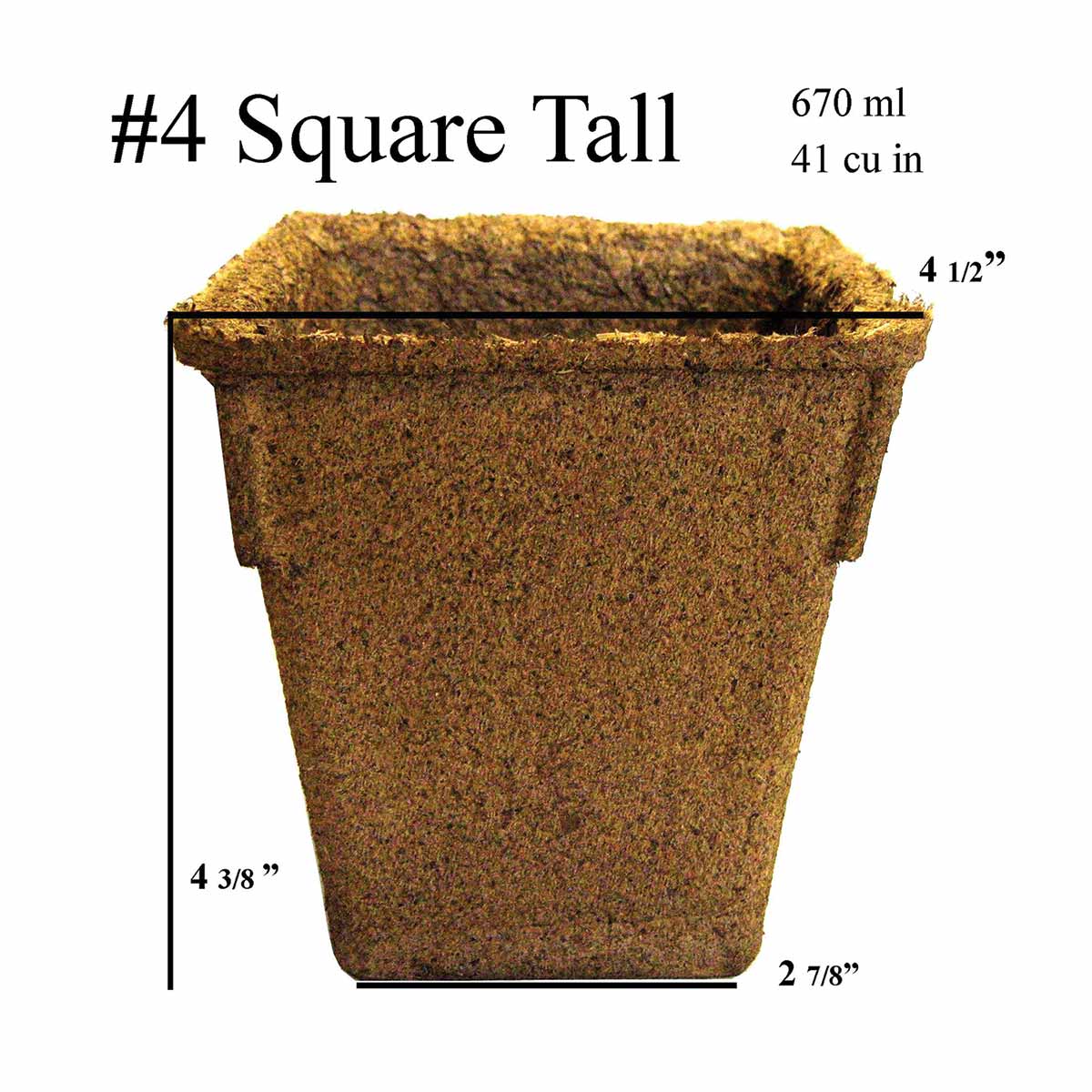 CowPots  #4 Tall Square 132 PK