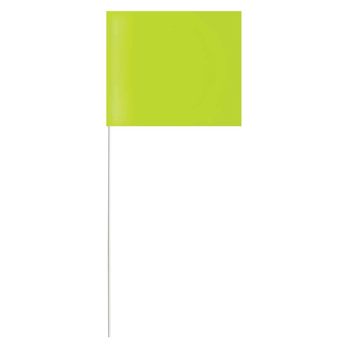 Fluorescent Lime Blackburn High-Vis Vinyl Marking Flags with Fiberglass Staffs