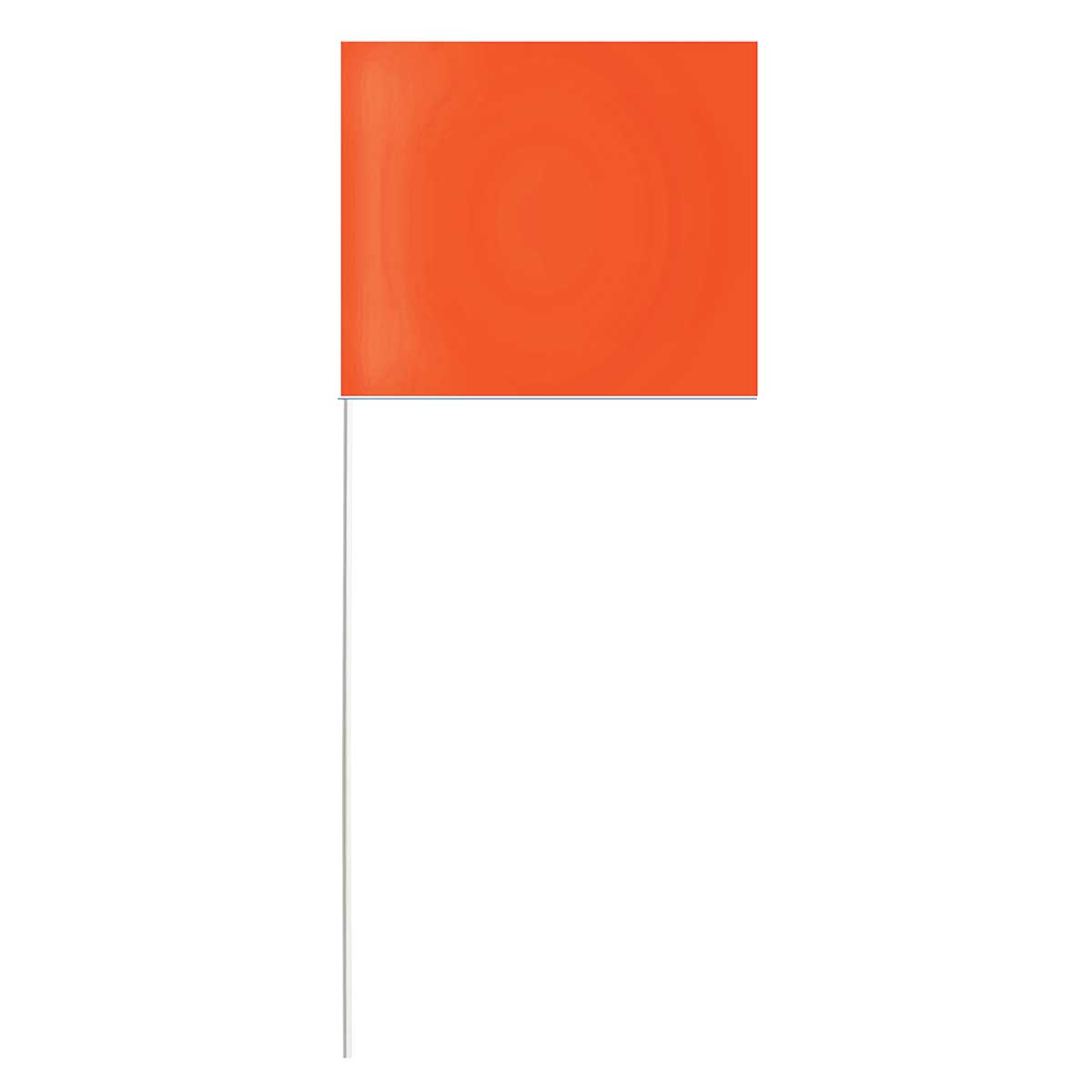 Fluorescent Orange Blackburn High-Vis Vinyl Marking Flags with Fiberglass Staffs