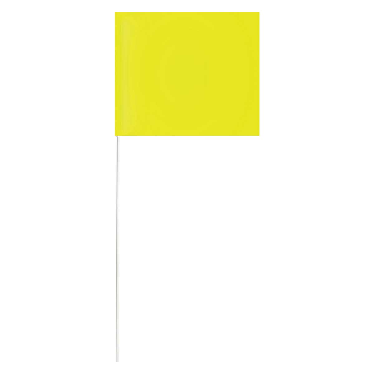 4in x 5in Fluorescent Yellow Blackburn High-Vis Vinyl Marking Flags with Fiberglass Staffs