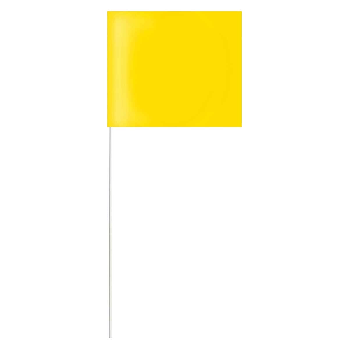 Fluorescent Yellow Blackburn High-Vis Vinyl Marking Flags with Fiberglass Staffs