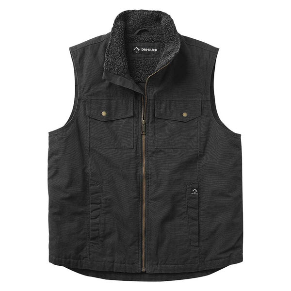 tough duck men's quilt lined vest, black, 3x-large