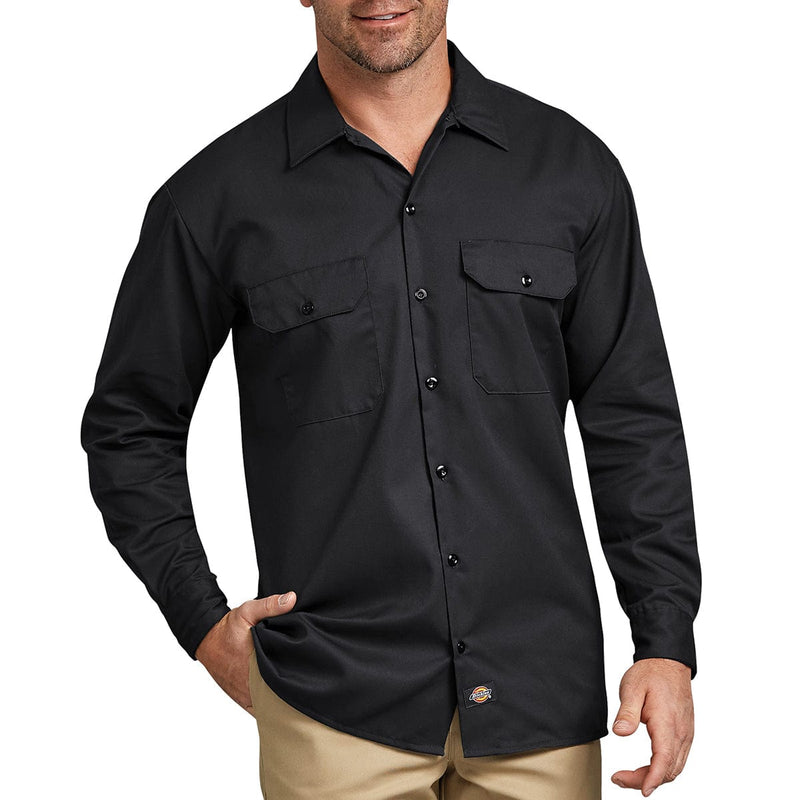 Black Dickies Long Sleeve Button Down Work Shirt