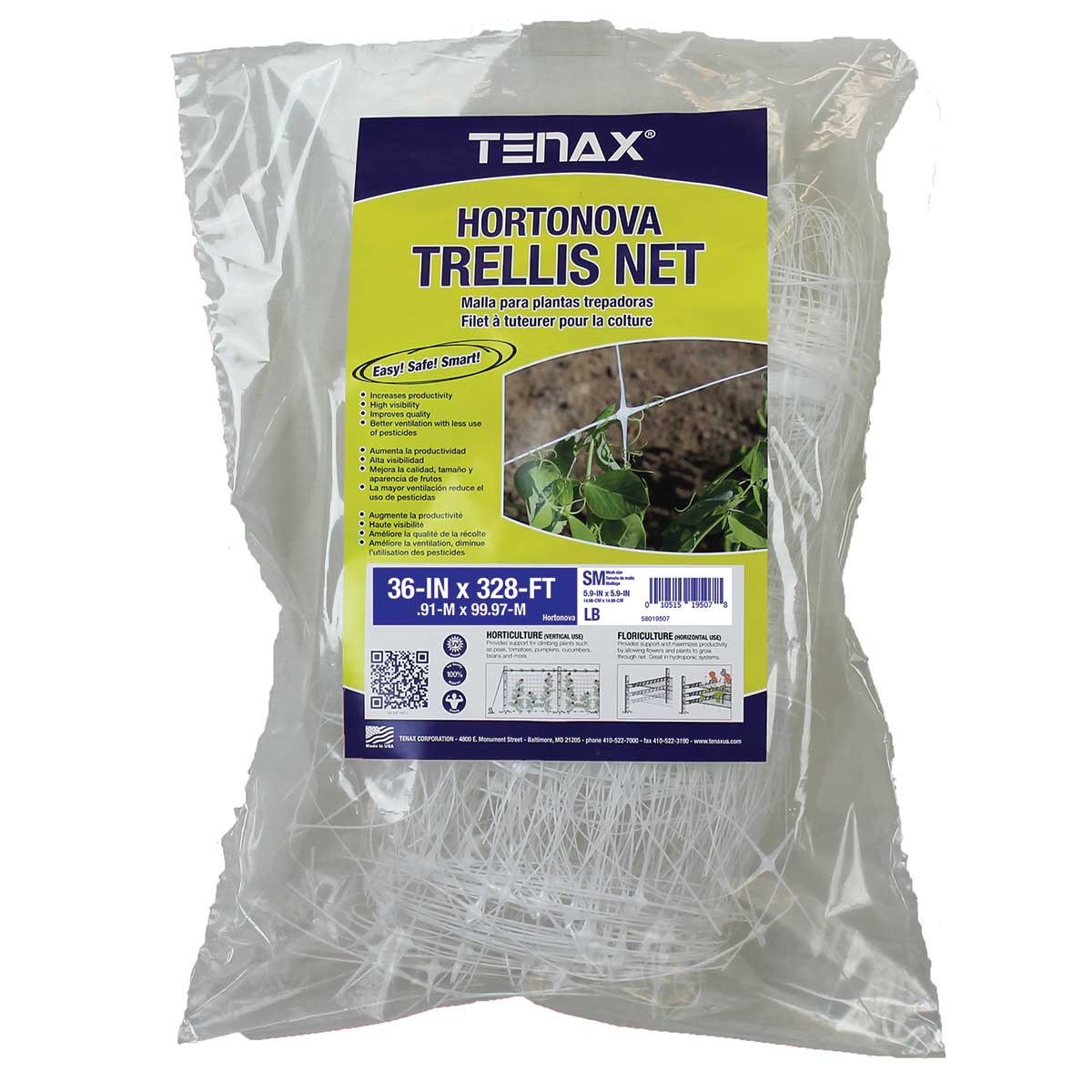 Tenax 36 in. x 328 ft. White Hortonova Plant Trellis Net