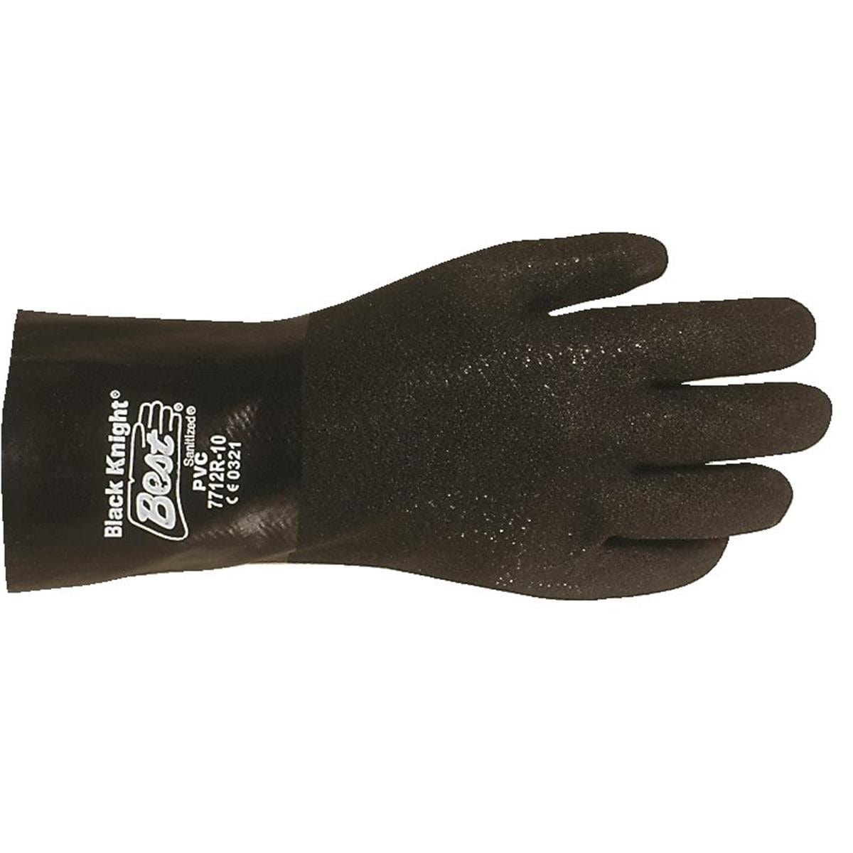 Black SHOWA 7712R Chemical-Resistant 30-mil PVC Gloves