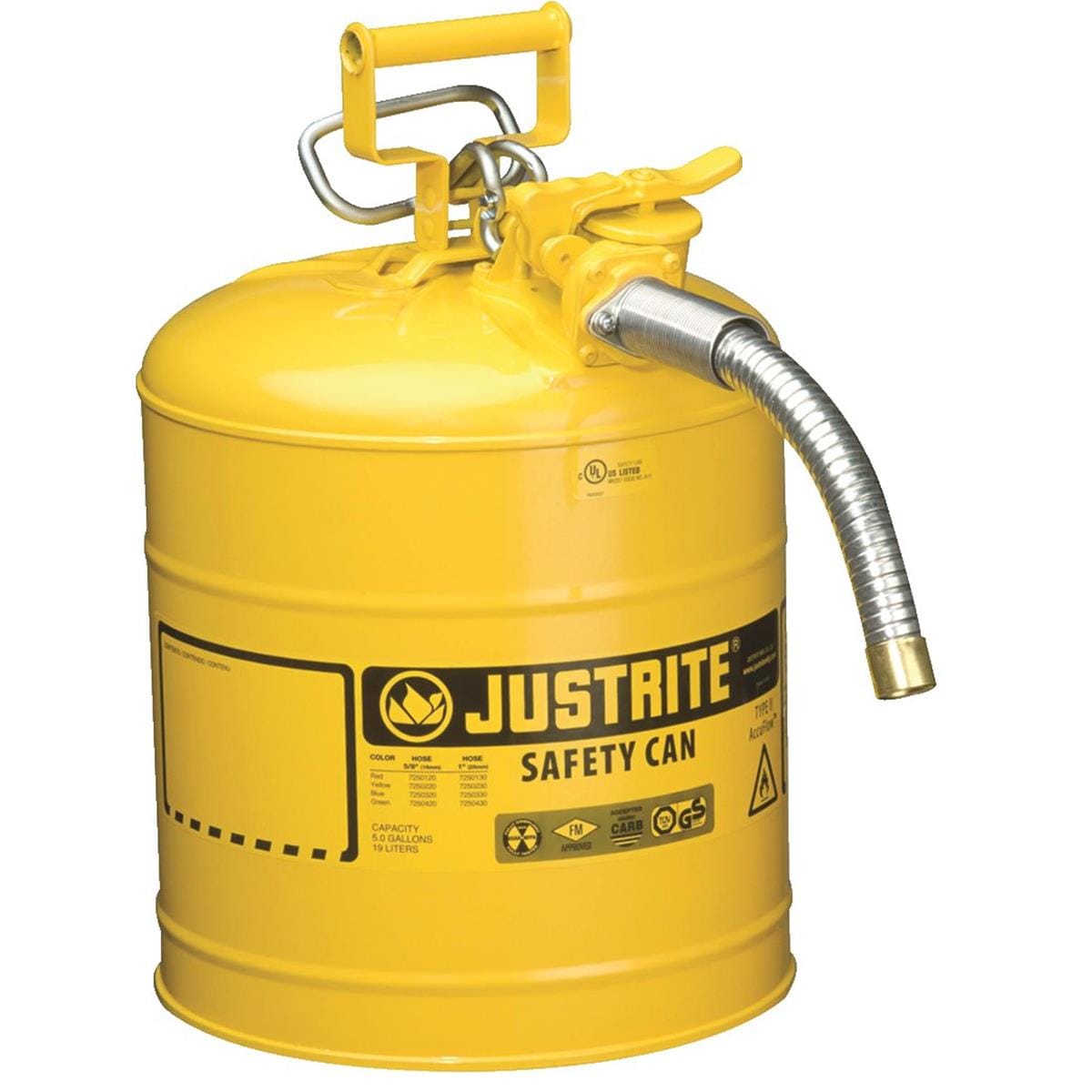 Justrite Type II AccuFlow Safety Can, 5 gal.