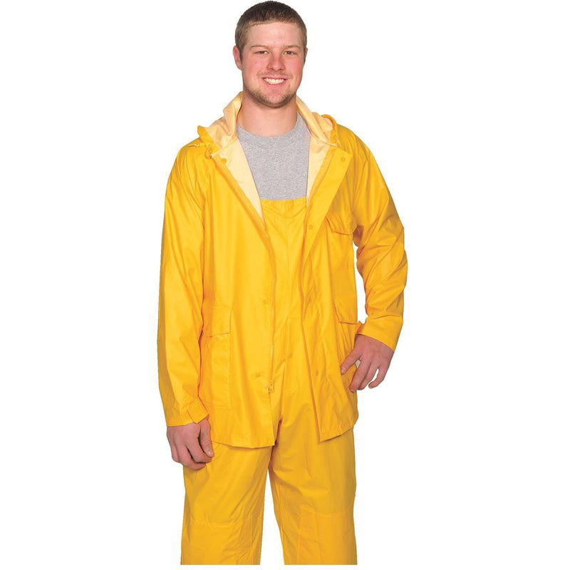 Rain Jacket: Size L, Yellow, Nylon & PVC