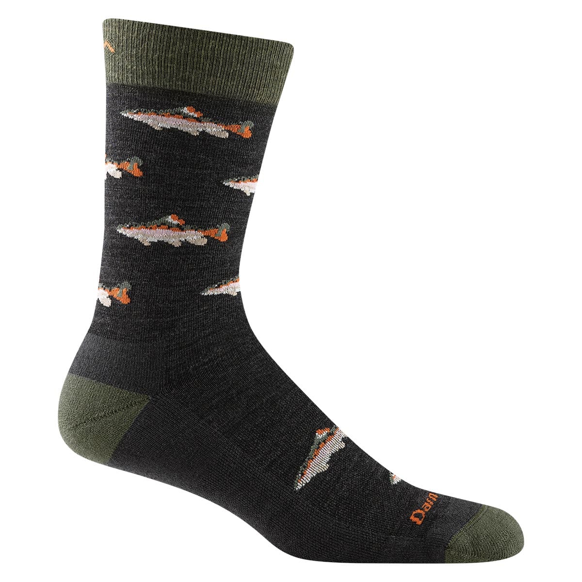 Charcoal Darn Tough Spey Fly Lightweight Crew Socks