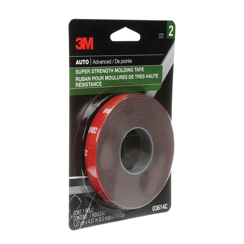 3M™ Super Strength Molding Tape, 03614, 1/2 in x 15 ft, Case of 24