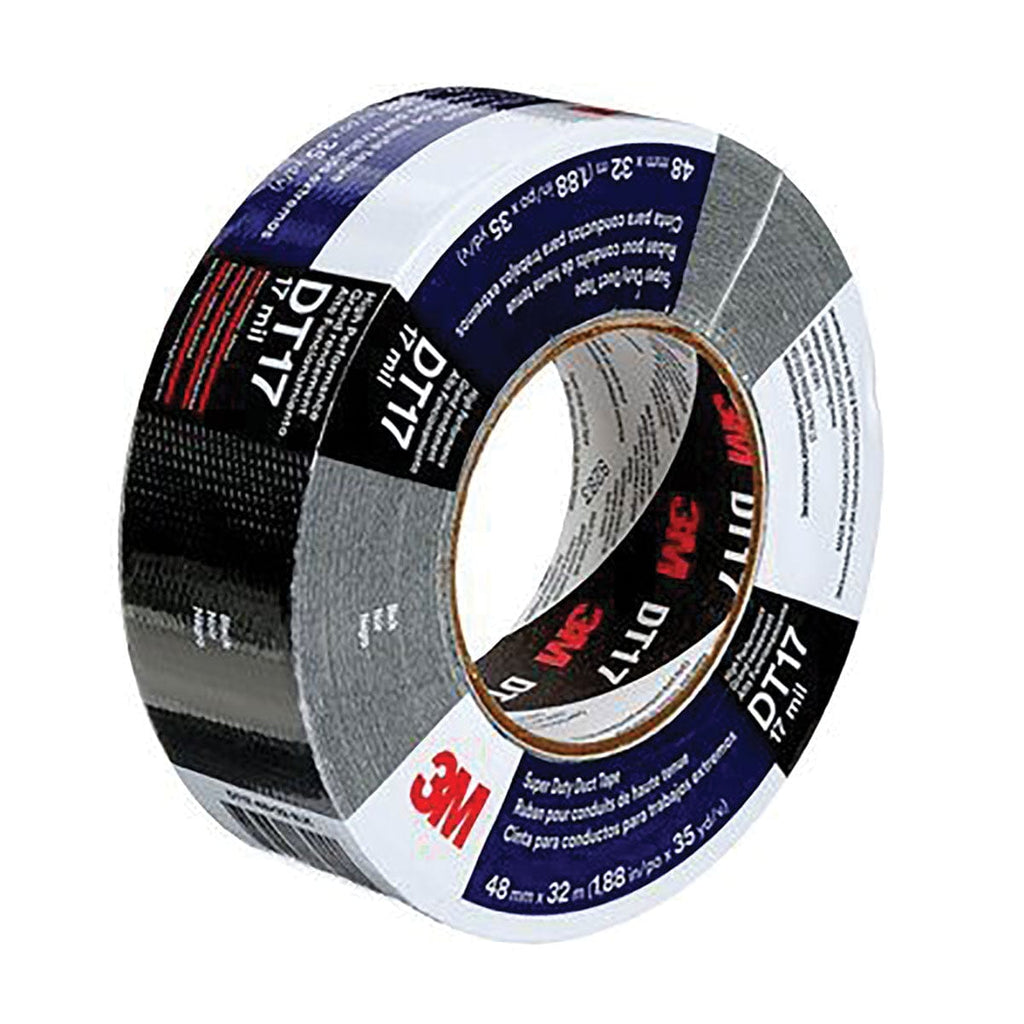 3M™ Super Duty Duct Tape DT17, Black, 48 mm x 32 m, 17 mil, Case of 24