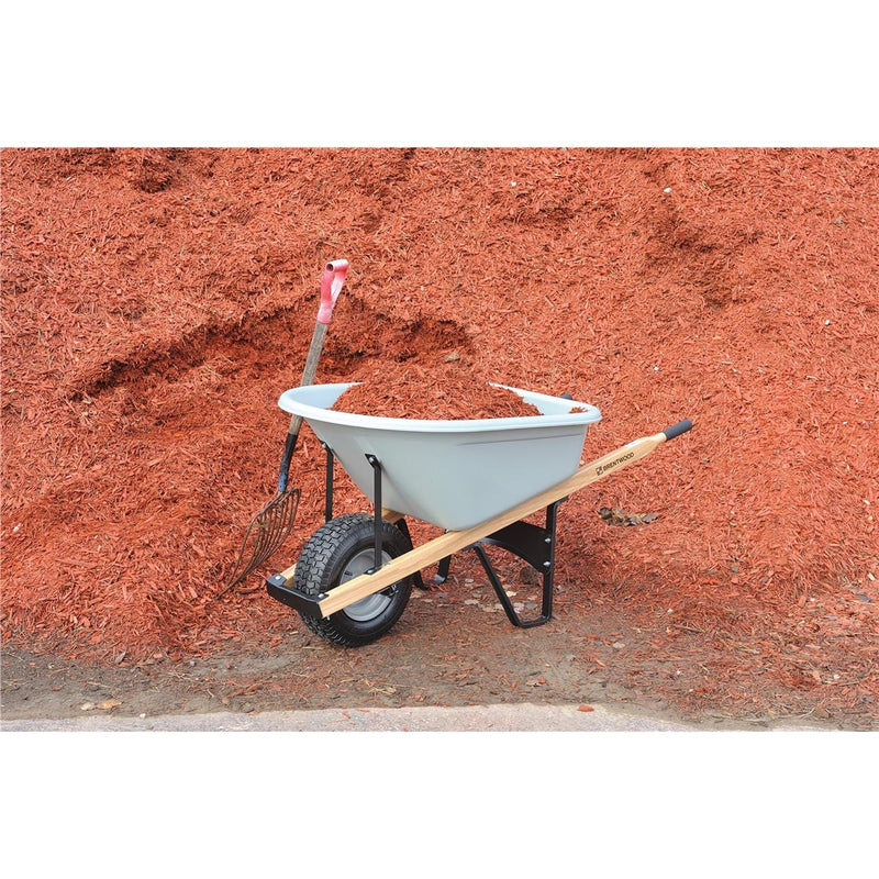 BRENTWOOD INDUSTRIES Pour Spout Poly Tray Wheelbarrow, No Flat Wheel, 6 cu ft