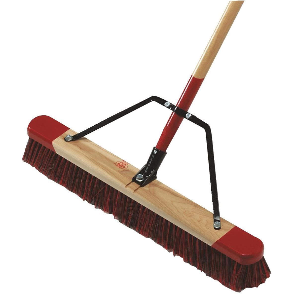24 Inch Heavy-Duty Multi-Surface Squeegee Push Broom - Steel Handle, Hard Recycled PET Bristles