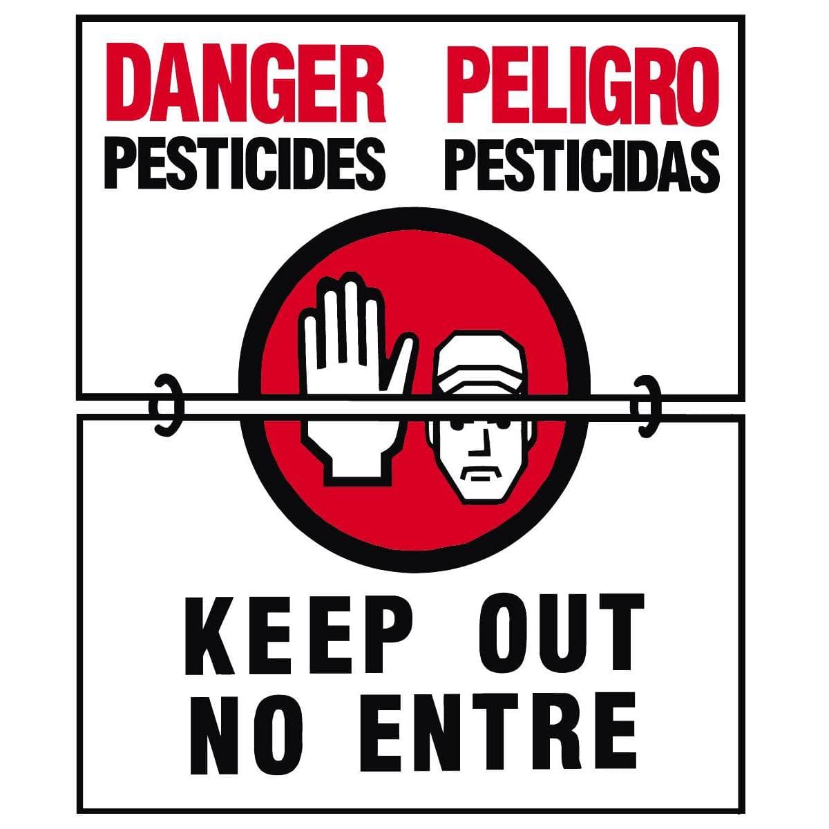 GEMPLER'S Hinged WPS Bilingual Warning Sign - "Danger - Pesticides"