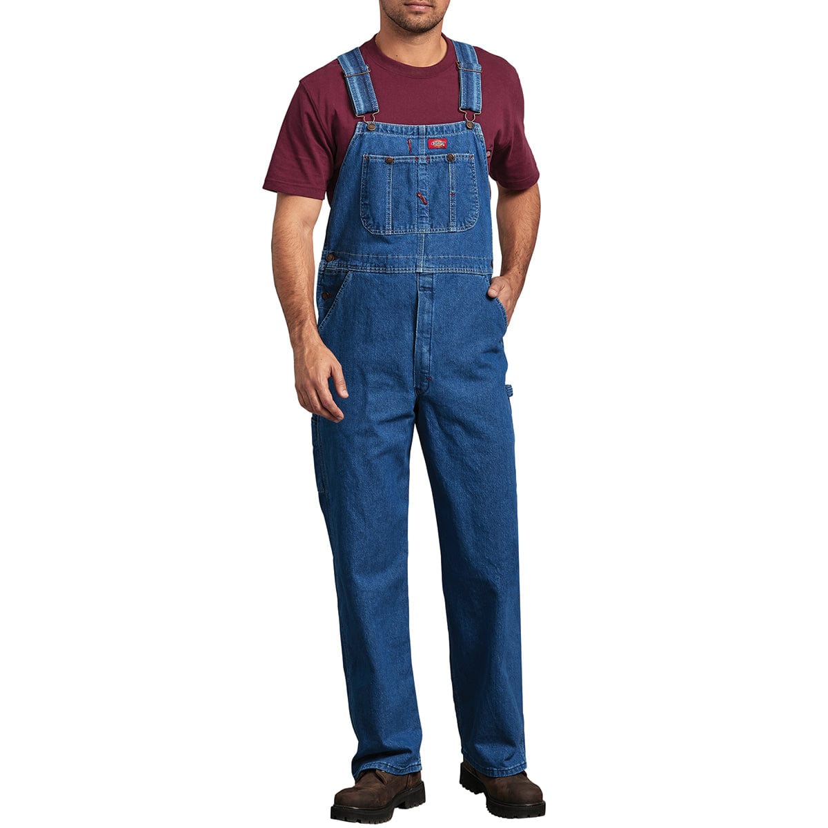 Stonewashed Indigo Blue Dickies Stonewashed Indigo Bib Overalls
