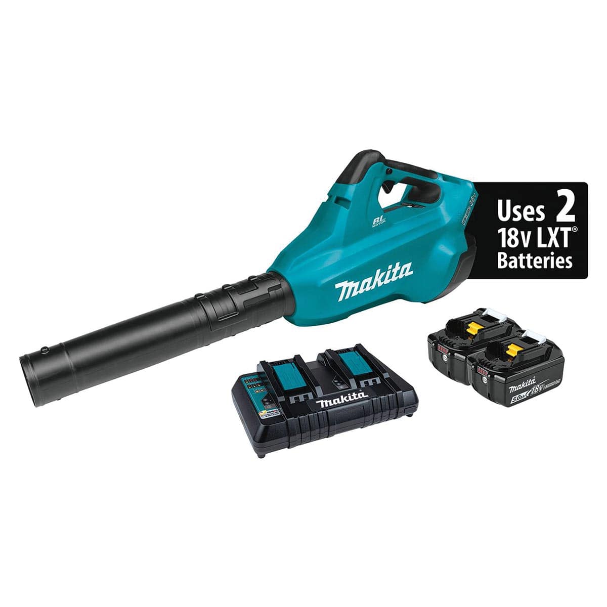 Makita 36V (18V X2) LXT® Brushless Blower Kit, Dual Port Charger (5.0Ah)