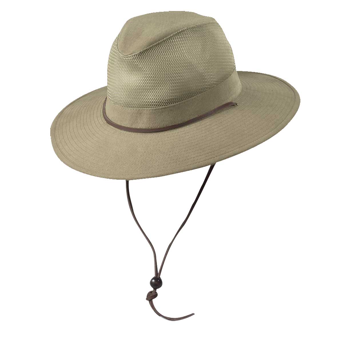 Khaki Brushed Twill Safari Hat with 3" Brim