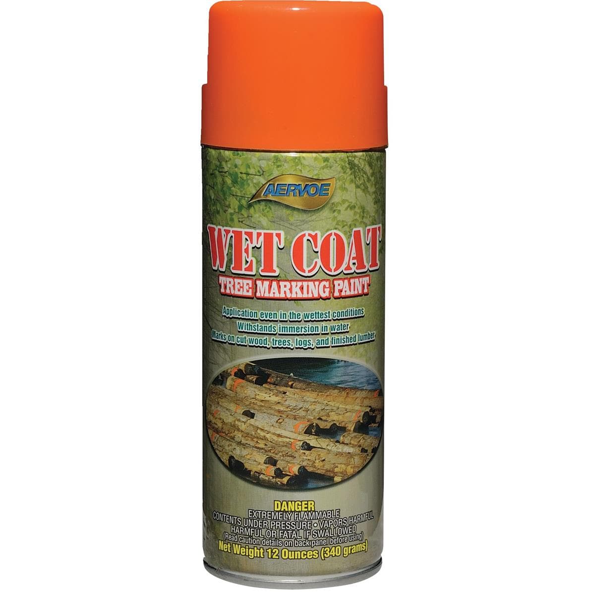 Orange Aervoe Wet Coat Tree Marking Paint