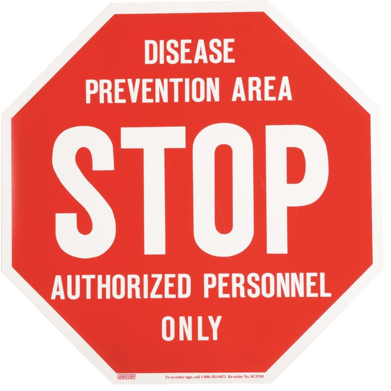 Voss Signs Disease Prevention Area Biosecurity STOP Sign | Gemplers
