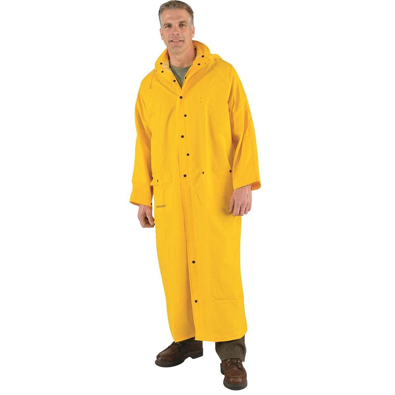 MCR SAFETY Full-Length PVC Riding Slicker/Pommel Coat, Yellow