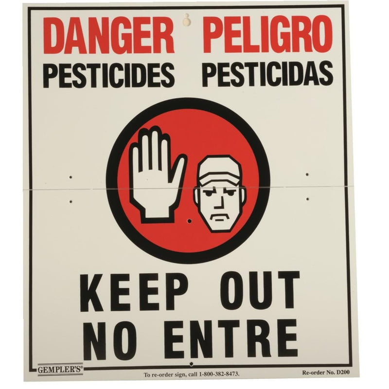 Bilingual Hinged Sign - "Danger Pesticides - Keep Out"