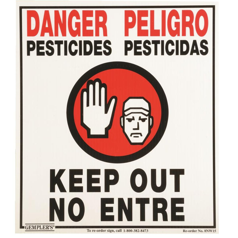GEMPLER'S Low-Cost Plastic WPS Bilingual Warning Sign