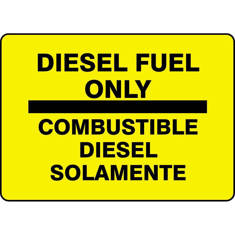 Bilingual "Diesel Fuel Only" Sign