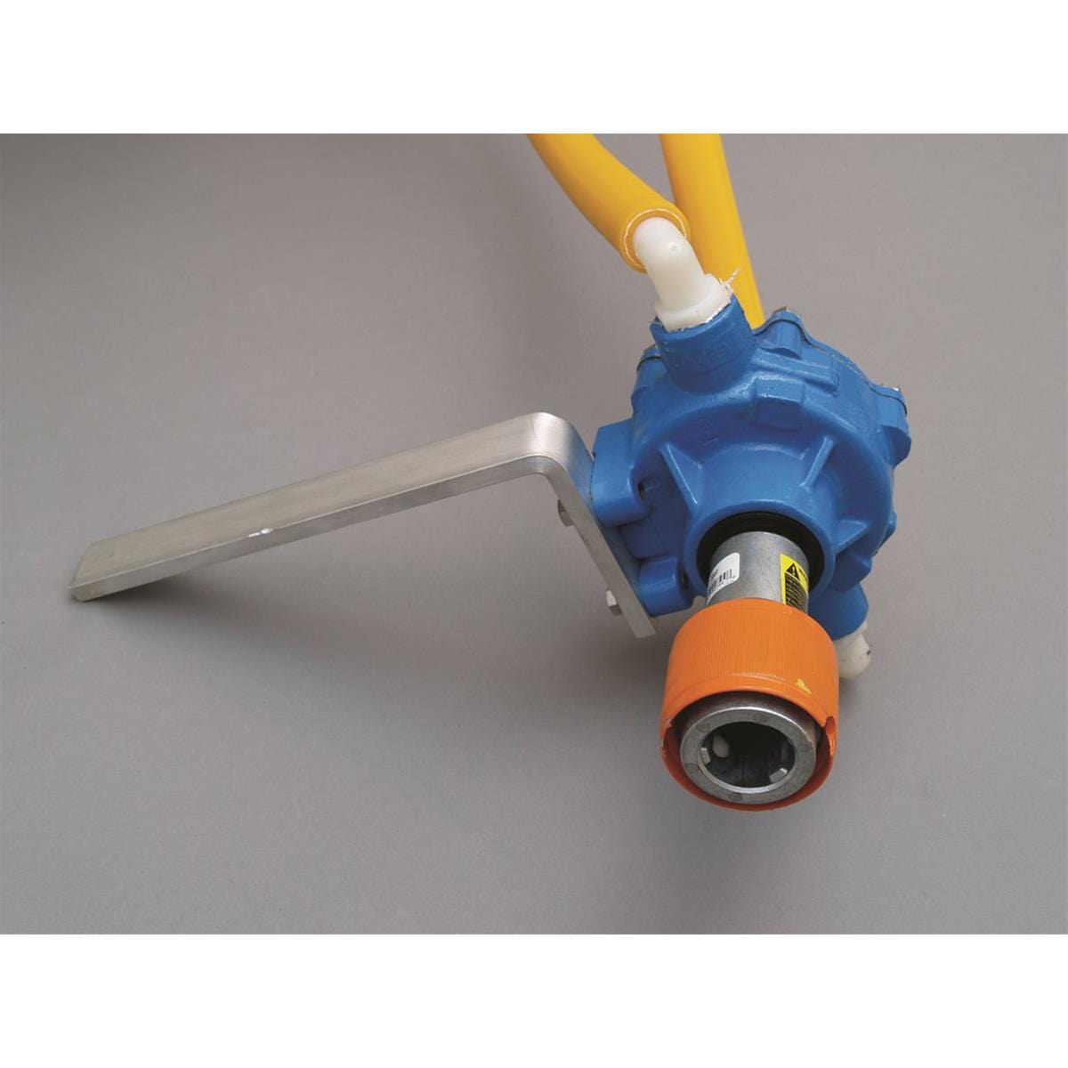 Closeup of a roller pump and PTO coupler on a Kings sprayer