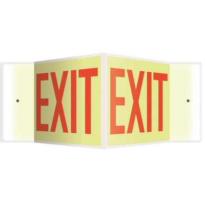 Exit Glow-In-The Dark Projecting Wall Sign