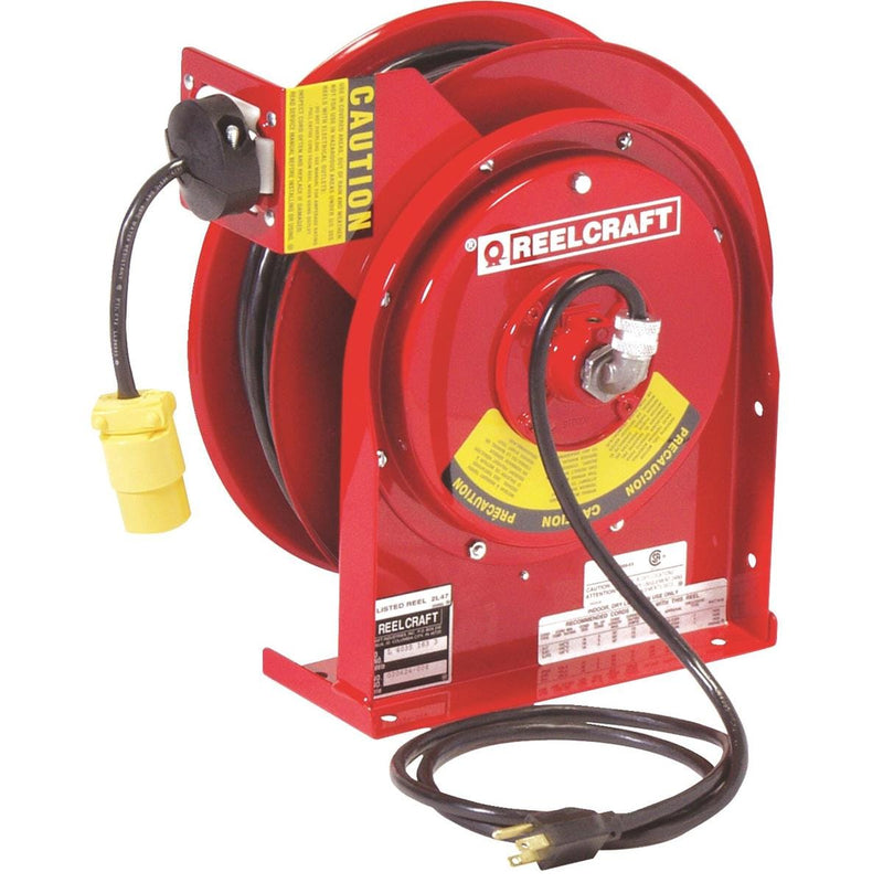 Retractable Cord Reel with Single-Outlet Receptacle