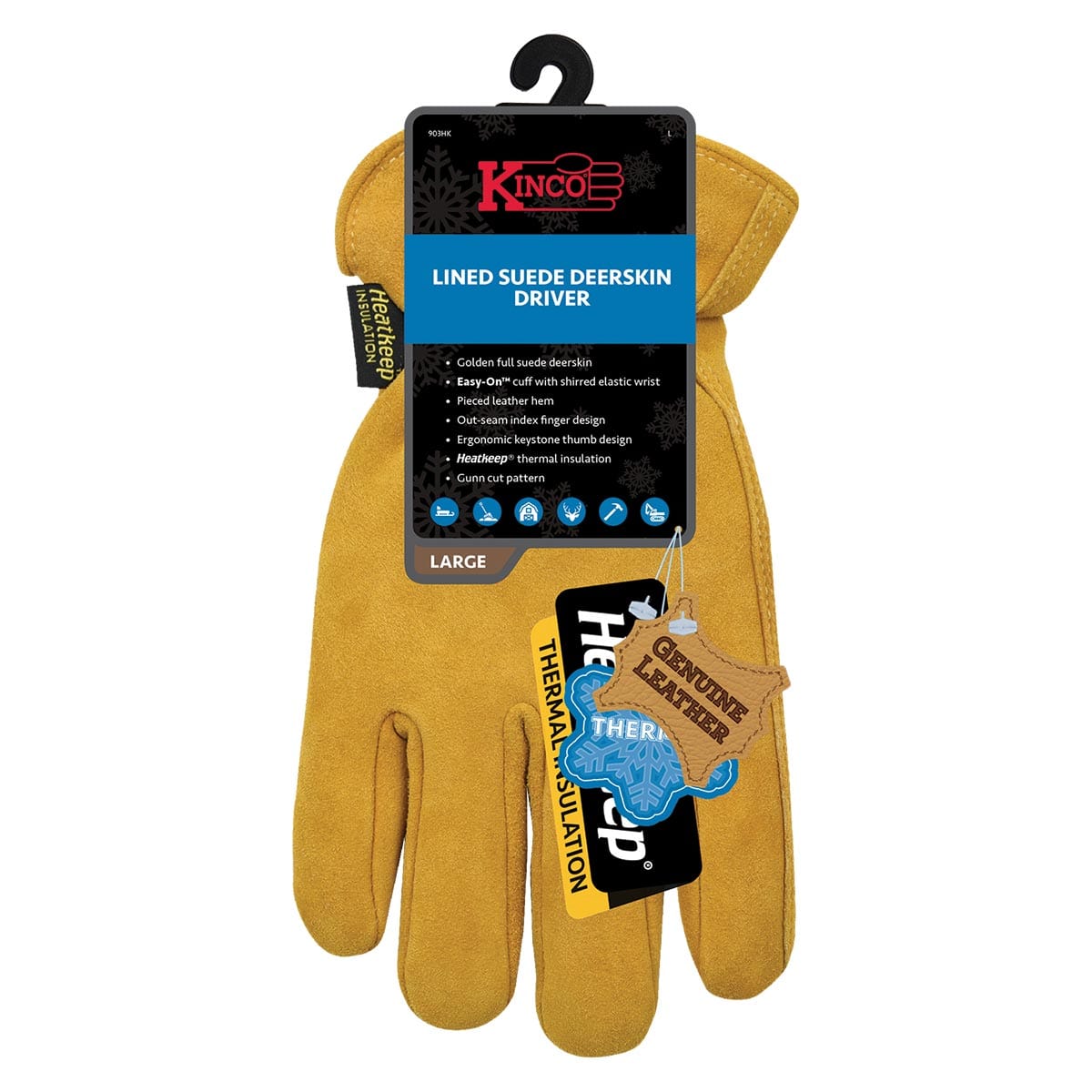 Kinco Lined Suede Deerskin Driver Gloves | Gemplers