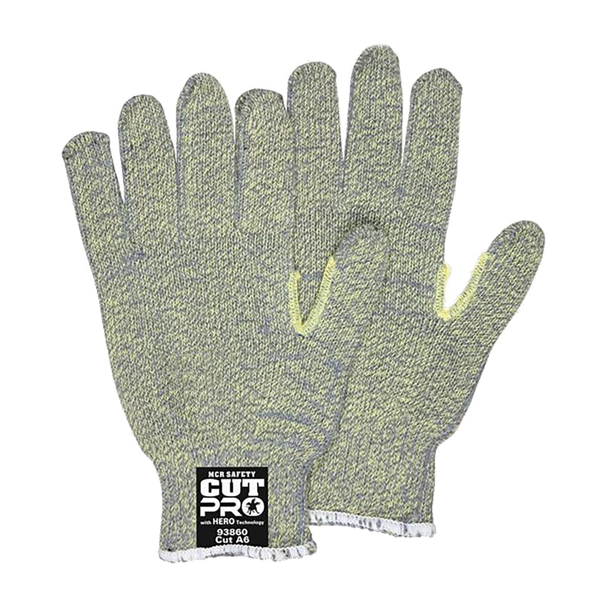MCR Safety 12 Pr Cut Pro Hero 7 Gauge Uncoated Cut Resistant Work Gloves