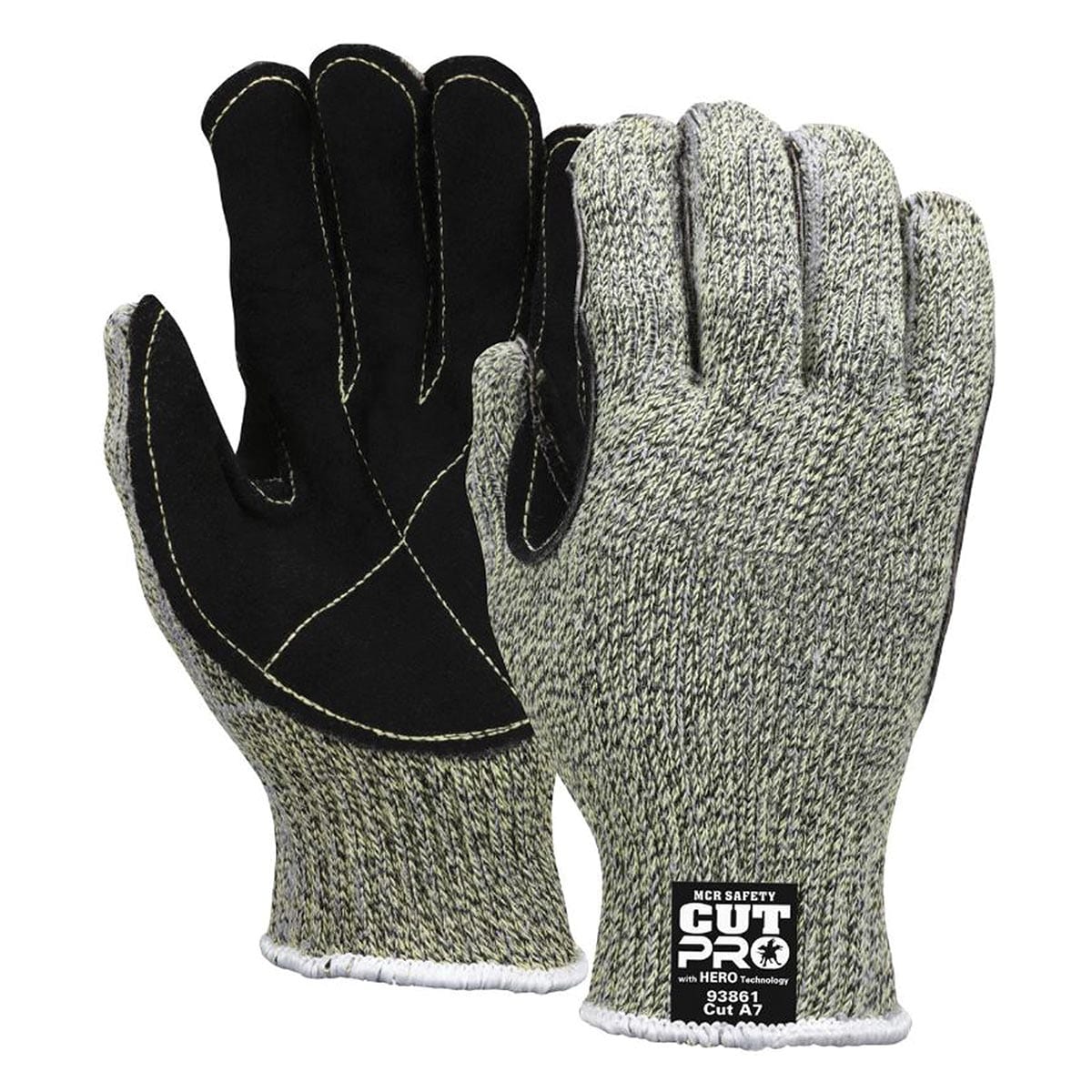 MCR Safety 12 Pr Cut Pro Hero 7 Gauge ARX Aramid Fiber Cut Resistant Work Gloves