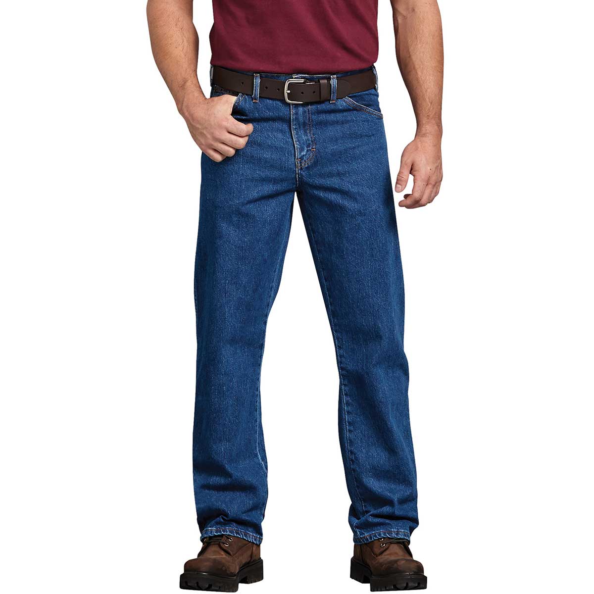 Dickies Carpenter jeans met rechte snit, casual damesbroek, Donkere Dickies Carpenter jeans met rechte snit, casual damesbroek, Donkere